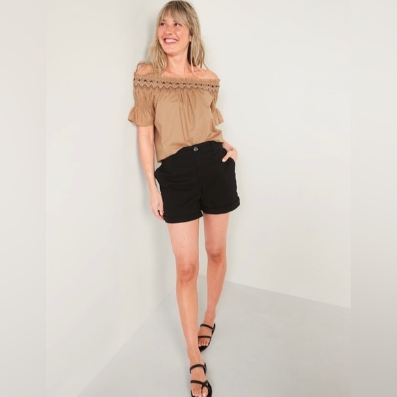 NWT! Black High-Waisted OGC Pull-On Chino Shorts -- 5-inch inseam - Size XL🩵 - Picture 1 of 7